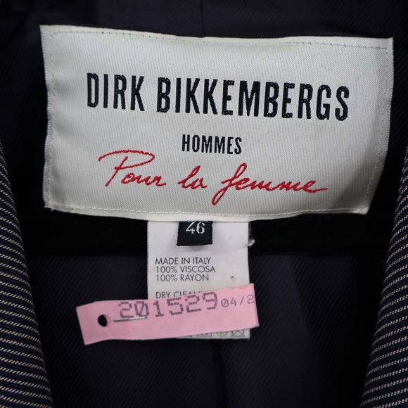 Dirk Bikkembergs Herringbone Blazer Mens 46 Gray Designer Academia Preppy Event - Picture 4 of 16